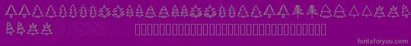 Christmastreesフォントについての詳細 フォントChristmastrees – 紫の背景に灰色の文字