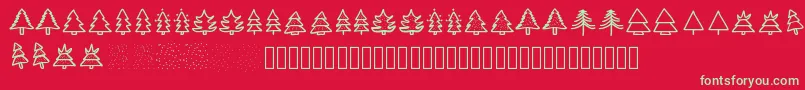 Christmastrees Font – Green Fonts on Red Background