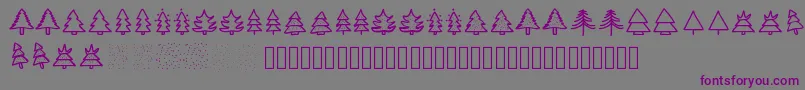 Christmastrees-Schriftart – Violette Schriften auf grauem Hintergrund