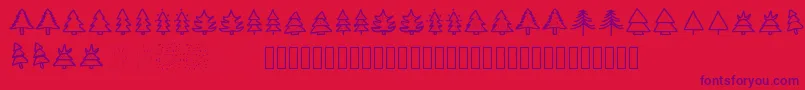 Christmastrees Font – Purple Fonts on Red Background