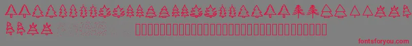 Czcionka Christmastrees – czerwone czcionki na szarym tle
