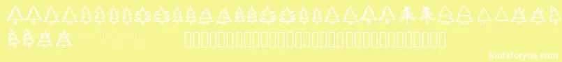 Christmastrees Font – White Fonts on Yellow Background