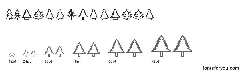 Größen der Schriftart Christmastrees