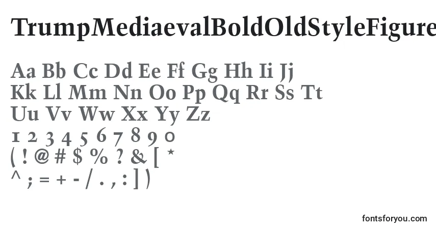 A fonte TrumpMediaevalBoldOldStyleFigures – alfabeto, números, caracteres especiais