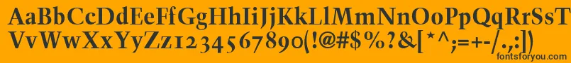 TrumpMediaevalBoldOldStyleFigures Font – Black Fonts on Orange Background