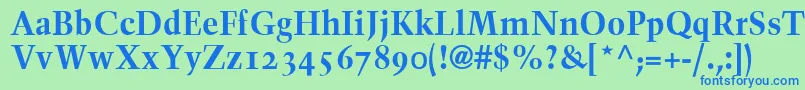 TrumpMediaevalBoldOldStyleFigures Font – Blue Fonts on Green Background