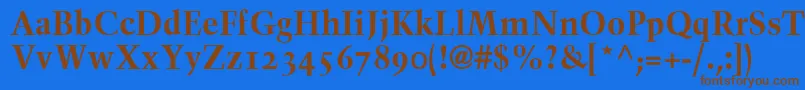 TrumpMediaevalBoldOldStyleFigures Font – Brown Fonts on Blue Background