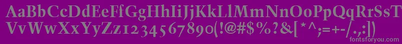 TrumpMediaevalBoldOldStyleFigures Font – Gray Fonts on Purple Background