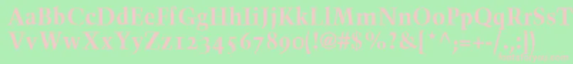 TrumpMediaevalBoldOldStyleFigures Font – Pink Fonts on Green Background