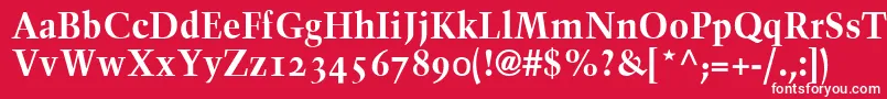 TrumpMediaevalBoldOldStyleFigures Font – White Fonts on Red Background