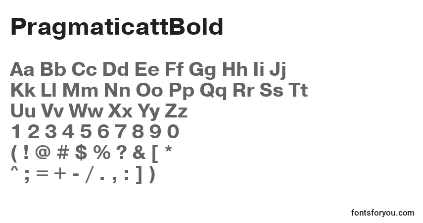 Шрифт PragmaticattBold – алфавит, цифры, специальные символы