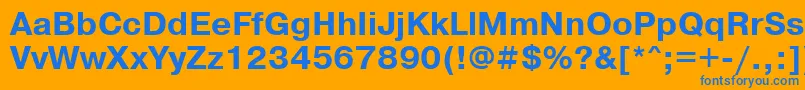 フォントPragmaticattBold – オレンジの背景に青い文字