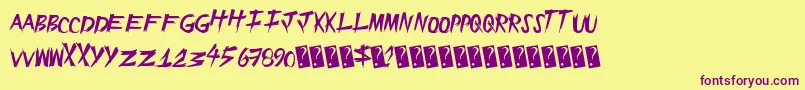 Шрифт Epicslash – фиолетовые шрифты на жёлтом фоне