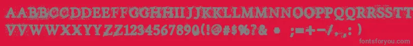 House Of Horror-Schriftart – Graue Schriften auf rotem Hintergrund