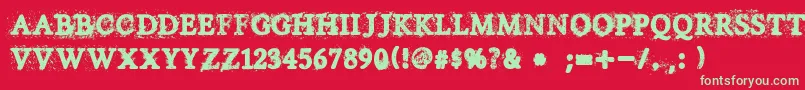 House Of Horror Font – Green Fonts on Red Background