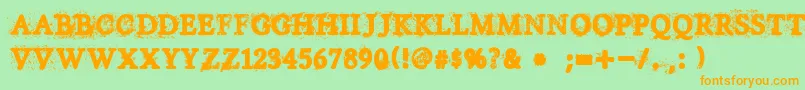 House Of Horror Font – Orange Fonts on Green Background