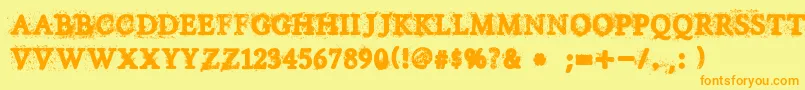 House Of Horror Font – Orange Fonts on Yellow Background