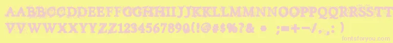 Fonte House Of Horror – fontes rosa em um fundo amarelo