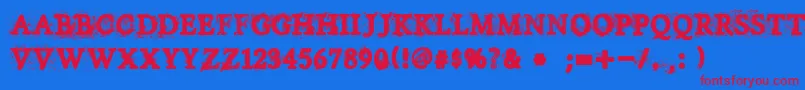 House Of Horror Font – Red Fonts on Blue Background
