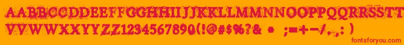 House Of Horror Font – Red Fonts on Orange Background