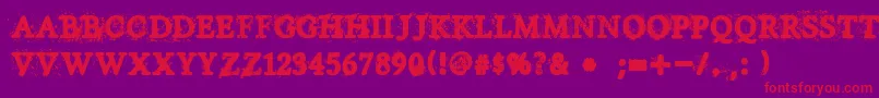 House Of Horror-Schriftart – Rote Schriften auf violettem Hintergrund