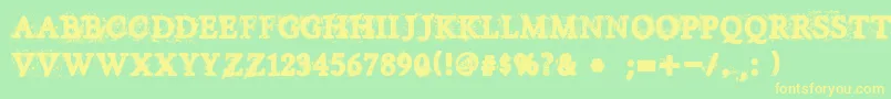 House Of Horror Font – Yellow Fonts on Green Background