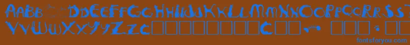 Pussyfoota Font – Blue Fonts on Brown Background