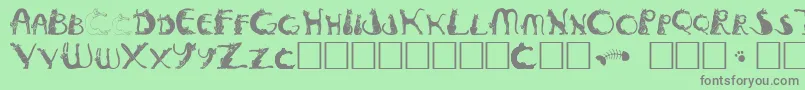 Pussyfoota Font – Gray Fonts on Green Background