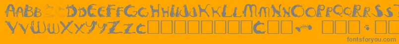 Pussyfoota Font – Gray Fonts on Orange Background