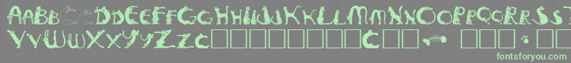 Pussyfoota Font – Green Fonts on Gray Background