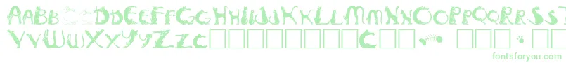 Pussyfoota Font – Green Fonts on White Background
