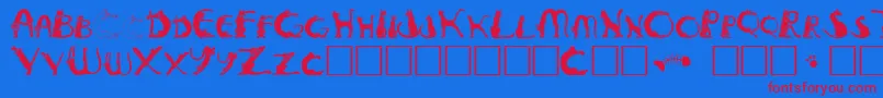 Pussyfoota Font – Red Fonts on Blue Background