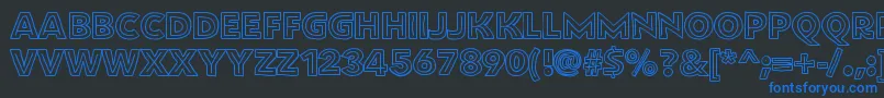 Flatbreadinline Font – Blue Fonts on Black Background