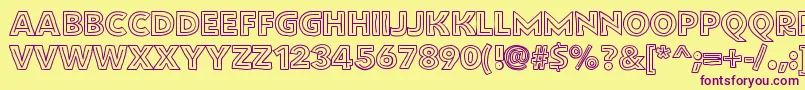 Flatbreadinline Font – Purple Fonts on Yellow Background