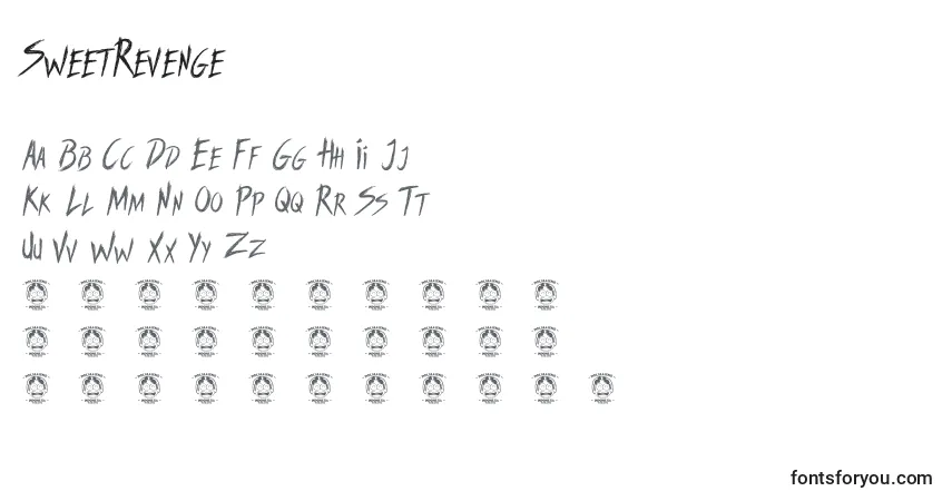 Schriftart SweetRevenge – Alphabet, Zahlen, spezielle Symbole