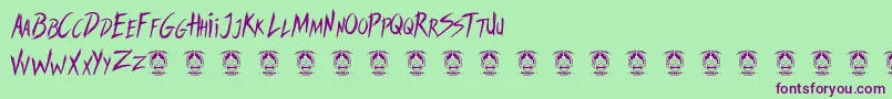 SweetRevenge Font – Purple Fonts on Green Background