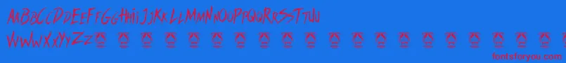 SweetRevenge Font – Red Fonts on Blue Background