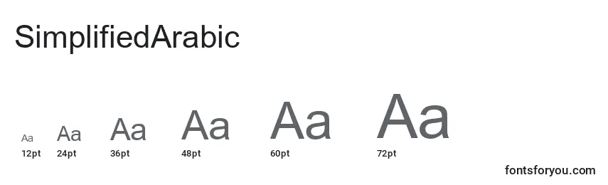 SimplifiedArabic Font Sizes