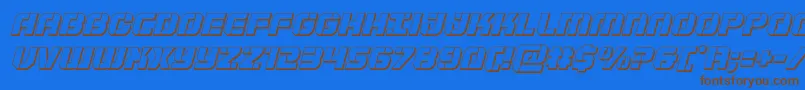 Supersubmarine3Dital Font – Brown Fonts on Blue Background