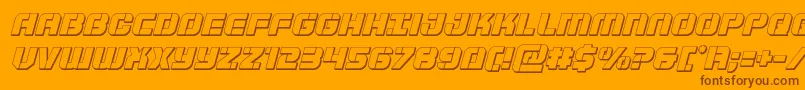 Supersubmarine3Dital-Schriftart – Braune Schriften auf orangefarbenem Hintergrund