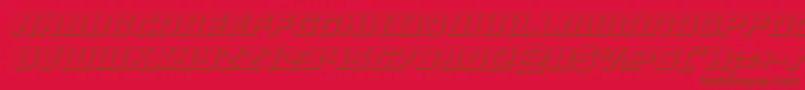 Supersubmarine3Dital-fontti – ruskeat fontit punaisella taustalla