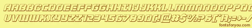 fuente Supersubmarine3Dital – Fuentes Marrones Sobre Fondo Amarillo