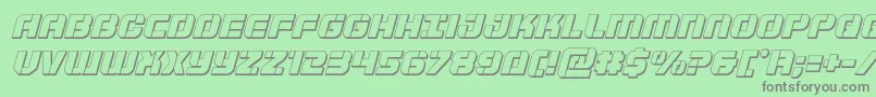 Supersubmarine3Dital Font – Gray Fonts on Green Background