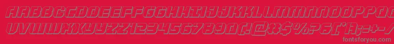 Supersubmarine3Dital Font – Gray Fonts on Red Background