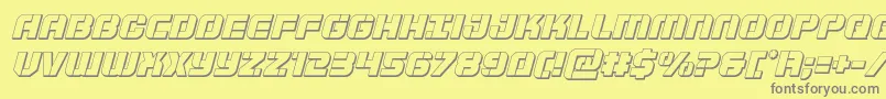 Czcionka Supersubmarine3Dital – szare czcionki na żółtym tle