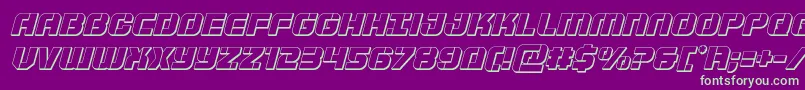 Supersubmarine3Dital Font – Green Fonts on Purple Background