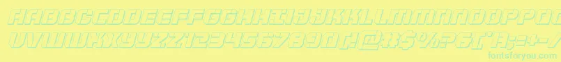 Supersubmarine3Dital-Schriftart – Grüne Schriften auf gelbem Hintergrund