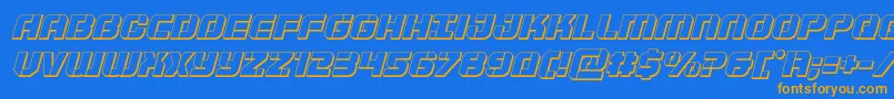 Supersubmarine3Dital Font – Orange Fonts on Blue Background