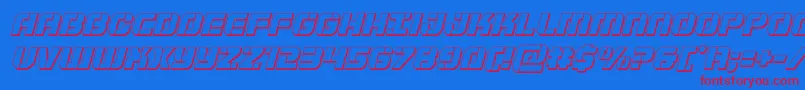 Supersubmarine3Dital Font – Red Fonts on Blue Background