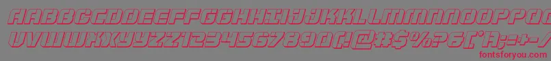 Supersubmarine3Dital-Schriftart – Rote Schriften auf grauem Hintergrund